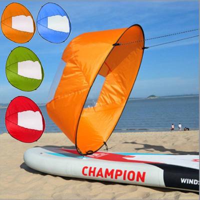 46 Inch Kayak Wind Sail Folding Kayak Downwind Paddle Board Clear Window Sail Inflatable Canoe Boat Sail SUP Surfboard Accessory
