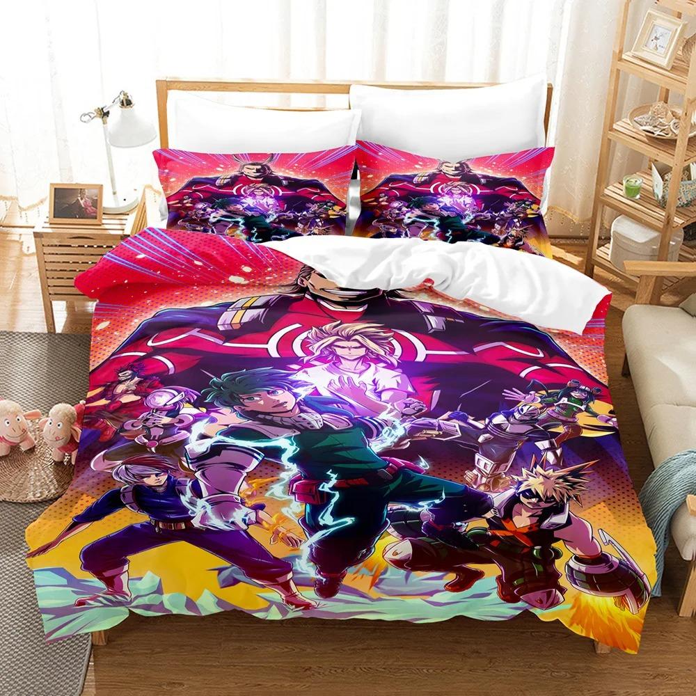 Nowy Zestaw Pościeli My Hero Academia Japonia Anime Miękka Pościel Pojedynczy Podwójny Queen Twin Pełny Rozmiar Poszwa na Kołdrę Pościel dla Nastolatków