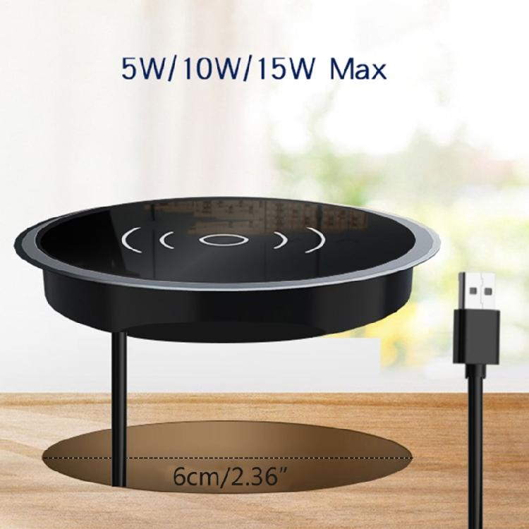 15W Built in Desktop Wireless Charger Embedded Desktop Furniture Fast Wireless