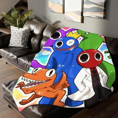 Cartoon Cute R Rainbow F riendS Blanket For Sofa Office Bed Plane Travel Sleep Read Relax Camping Soft And Warm