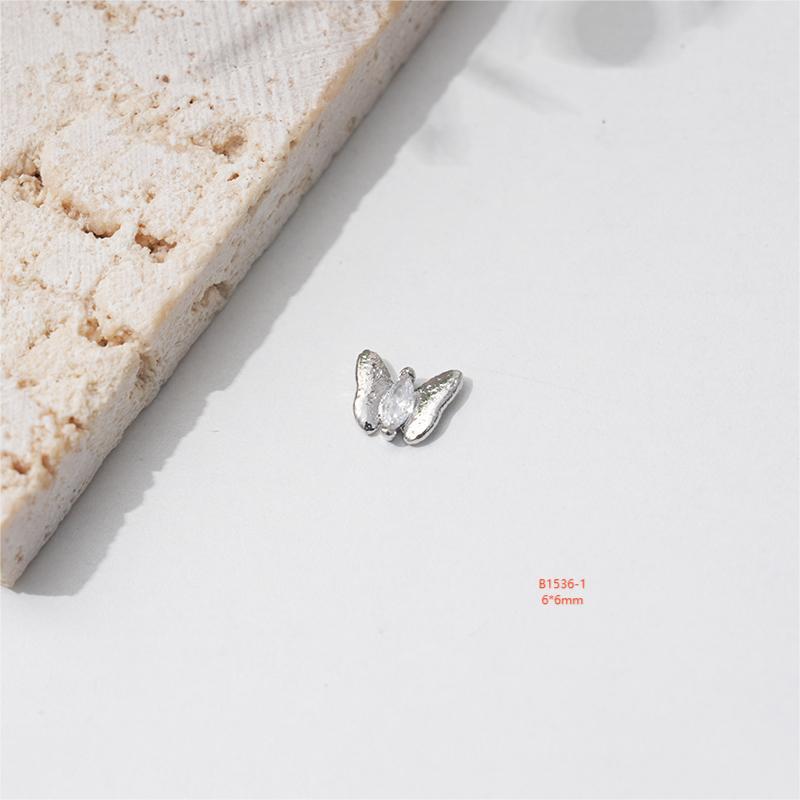 LZ16 Luxus Metall Schmetterling Zirkon Nagel Schmuck
