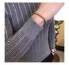 2026 Men's Striped Slim-Fit Knitwear: Autumn/Winter Long-Sleeved Half-High Neck Base Layer