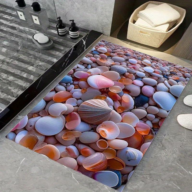 Colorful Cobblestone Bath Super Absorbent Shower Doormats Diatom Non Slip Entrance Rugs Diatom Mud Carpet for Home Bedroom Decor