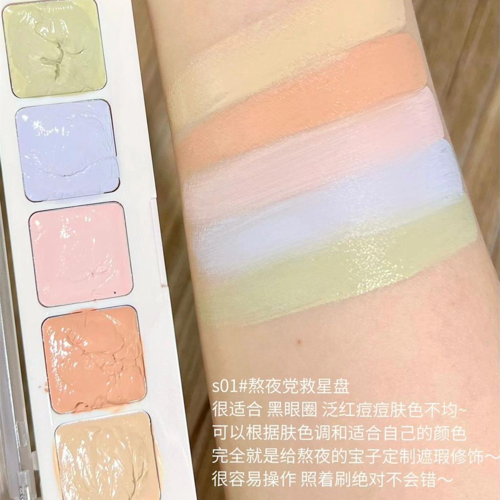 5 Colors Corrector Palette Color Correcting Concealer Palett Face Contouring Highlighter Conceals Dark Circles Blemishes