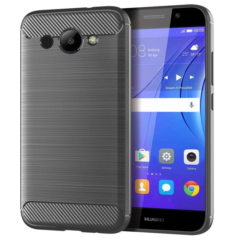 

Suitable Y3 Phone Case Pure Color Brushed Silicone Drop Resistance Huawei Y3 2017 серый