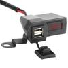   Motorcycle Dual USB   Socket Adapter with Voltmeter Display