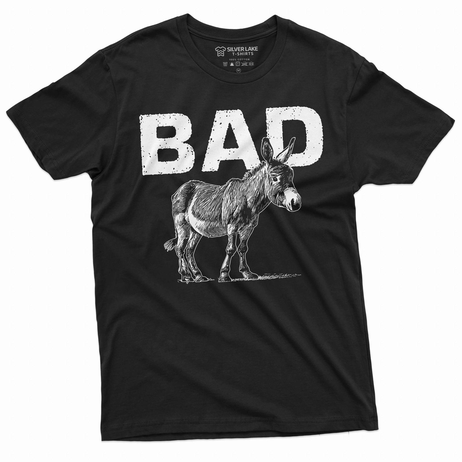 Men s Funny Badass T-Shirt Mens Womens Tees Top donkey tee shirt Funny animal T-Shirt Mens Womens Tees Tops Donkey Tees S