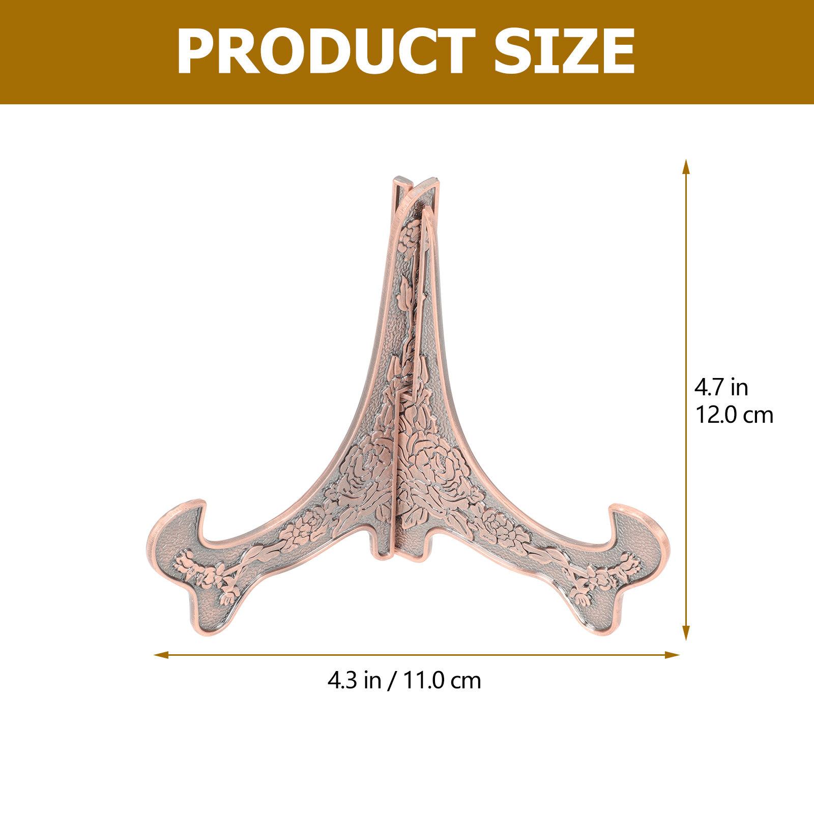 

Zinc Alloy Display Easel Stand for Plates Saucers Awards Certificates Photo Frames Home Decor Wedding Party Multi Purpose Metal светло-коричневого