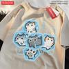 What Cat Ice Is Funny Fun Original Niche problem Summer Pure Cotton Loose Gray Short Sleeved T-shirt Men Women Tees Couple Tees