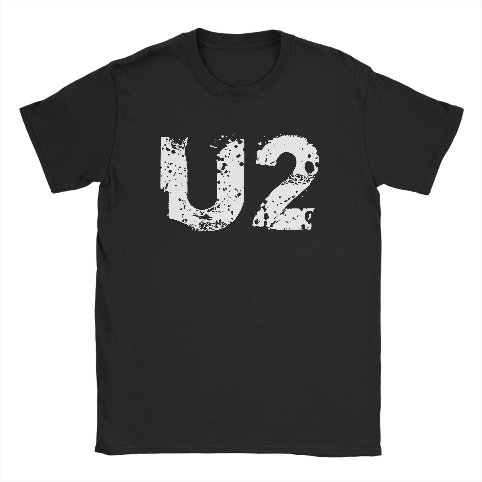 

Men U2 Band T Shirt 100% Cotton Clothes Crazy Short Sleeve Crew Neck Tees Unique T-Shirts M