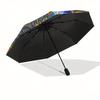 Colorful Peacock Feather Mandala Wall Art DecorUmbrellaPortable 3-Fold Compact Umbrella for Men & Women Gift