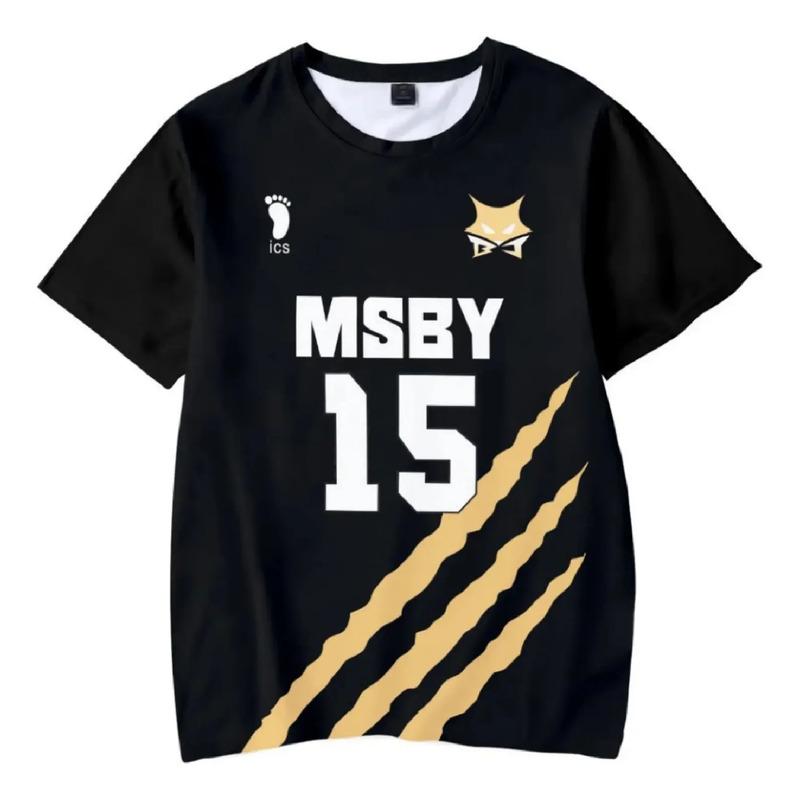 Camiseta De Verano Haikyuu Msby Black Jackal 3d Con Dibujos S разноцветный