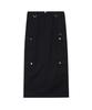 Crank Washed Cargo Maxi Skirt_Black