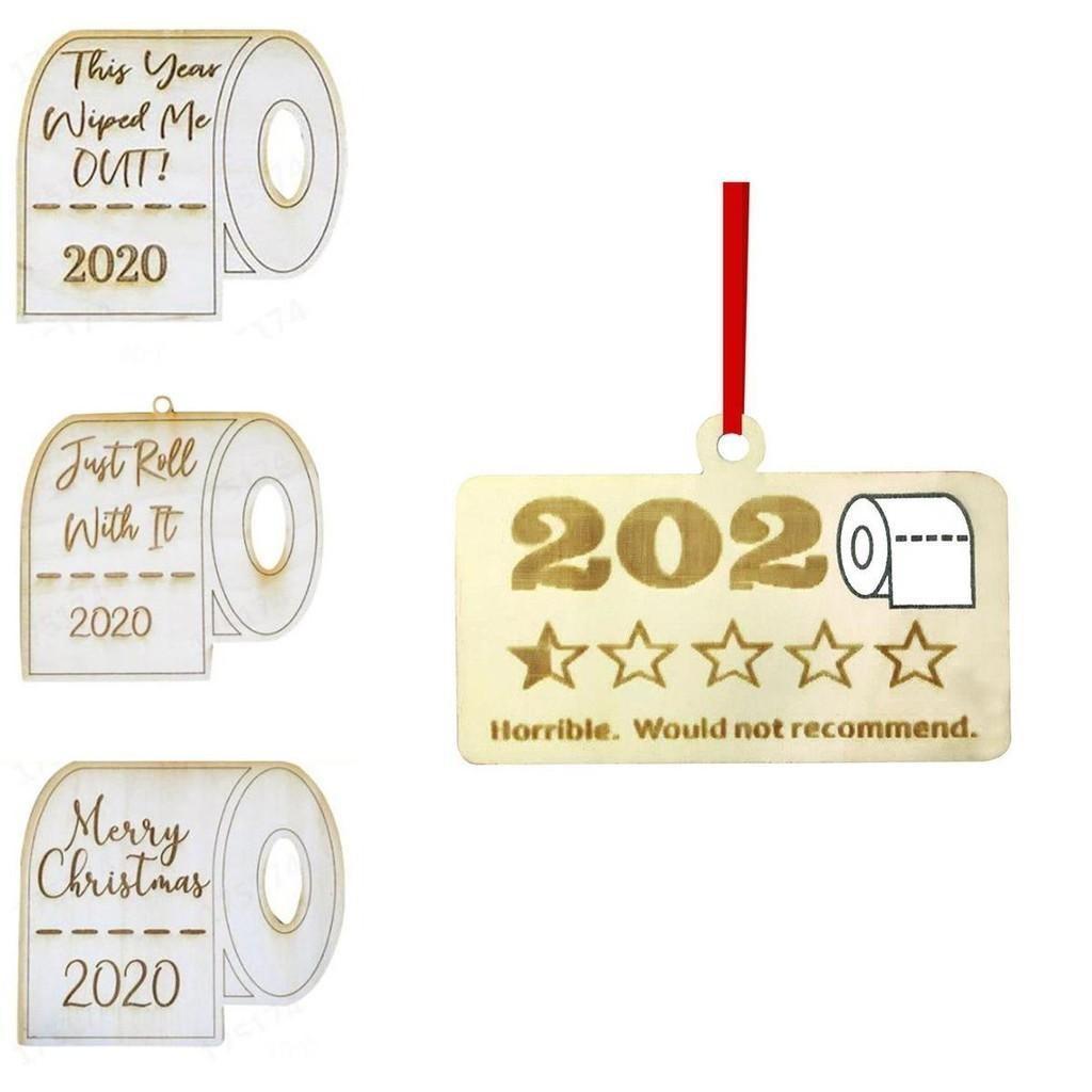 Charming Wooden 2020 Christmas Toilet Paper Santa Claus Quarantine Decoration