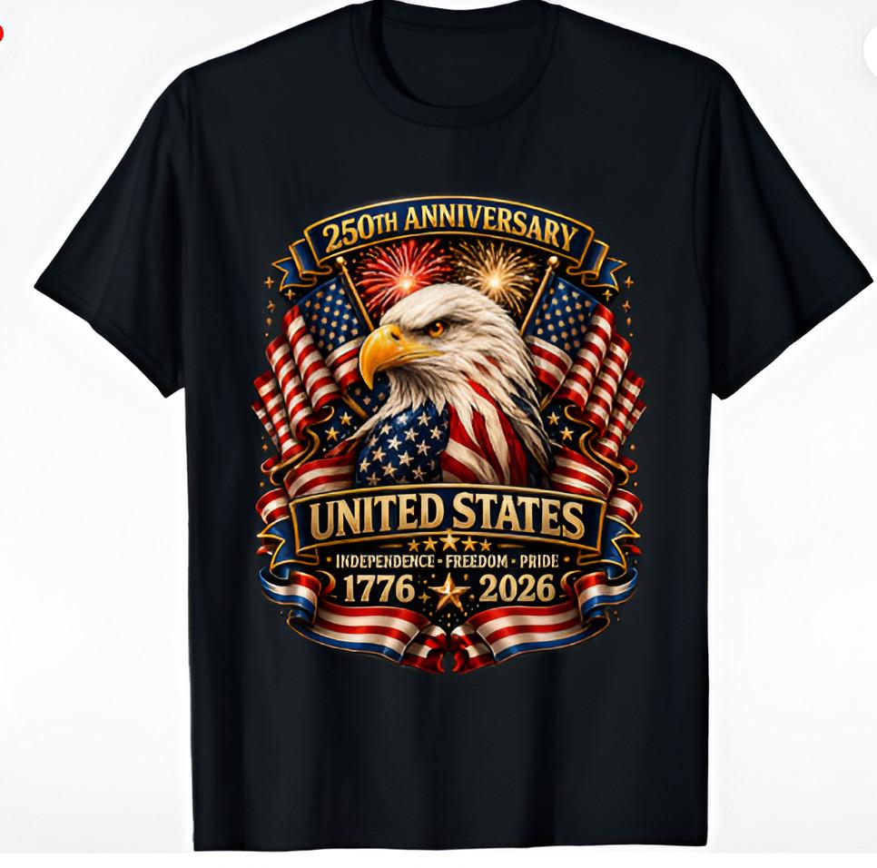 250 Anniversary USA Patriotic Eagle 250th 4th of July 2026 Unisex T-Shirt