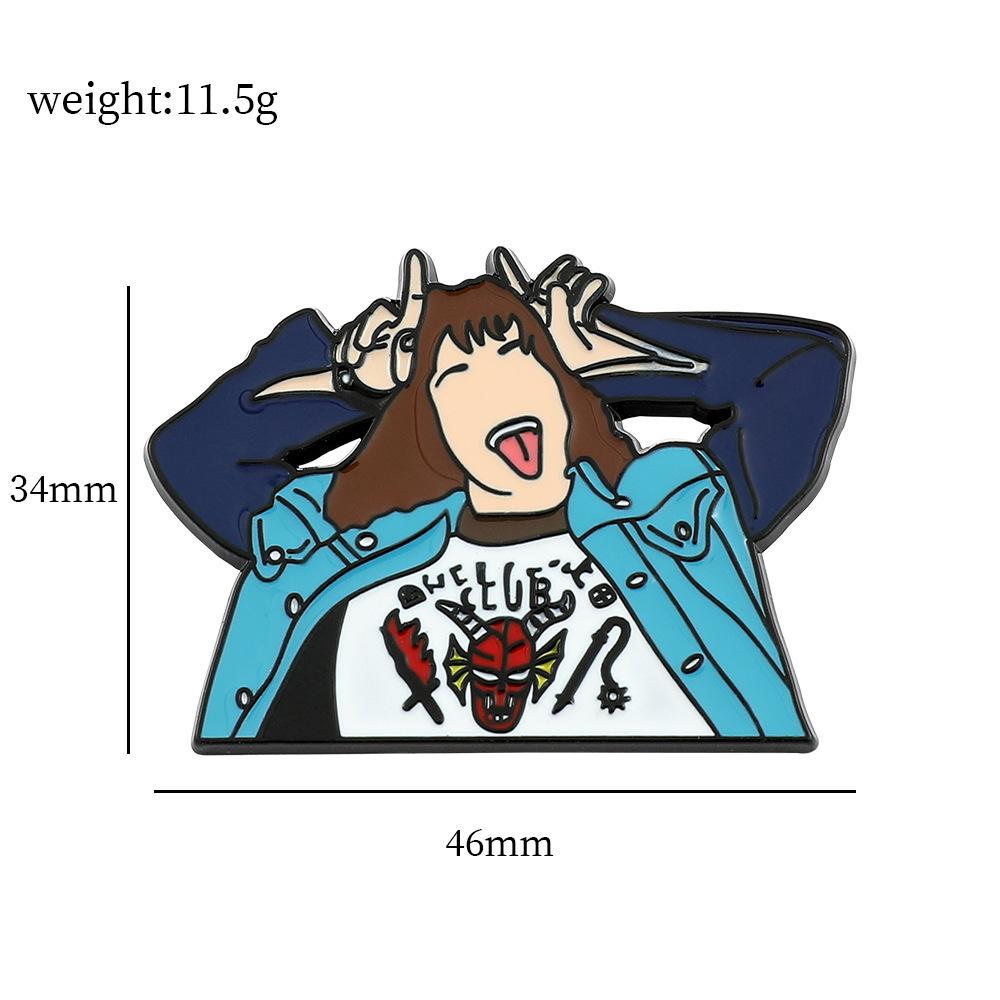 34 Odcinek Metalowa Odznaka Stranger Things Film Przygodowy Fantasy Postacie Filmowe i Telewizyjne Akcesoria Broszka ze Stopu Pin