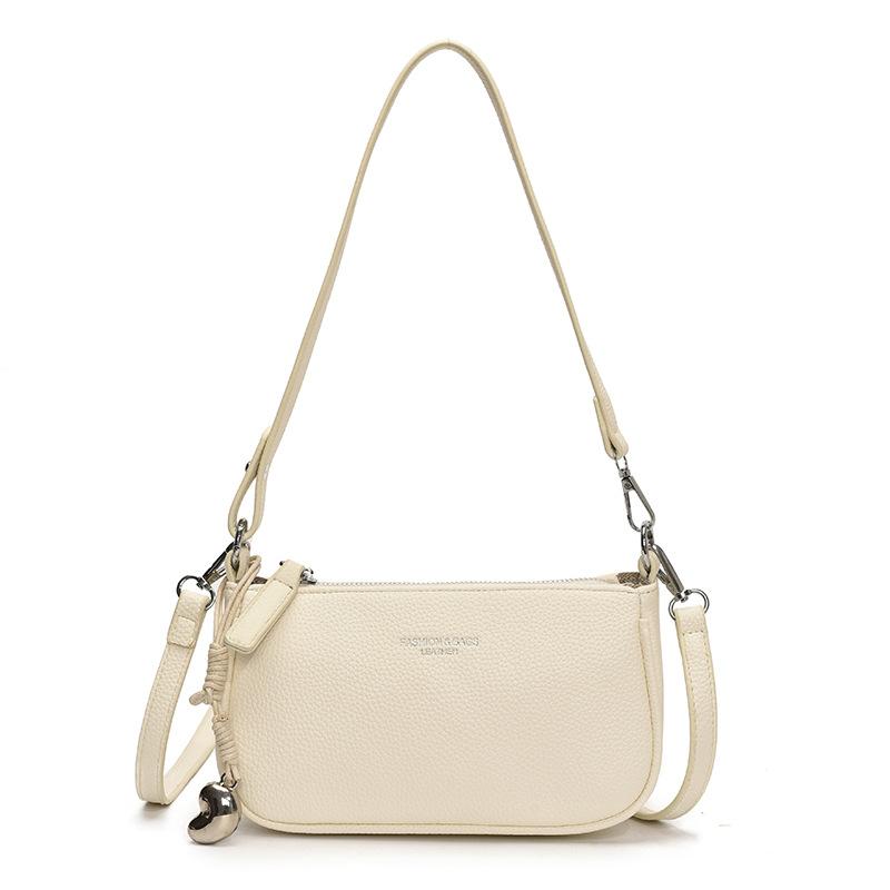 

Fashion bag women s 2025 new shoulder armpit bag texture contrasting color work small bag portable crescent bag белый