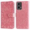For Motorola Moto G85 5G/S50 Neo 5G Case Sunflower Imprint Leather Wallet Phone Cover