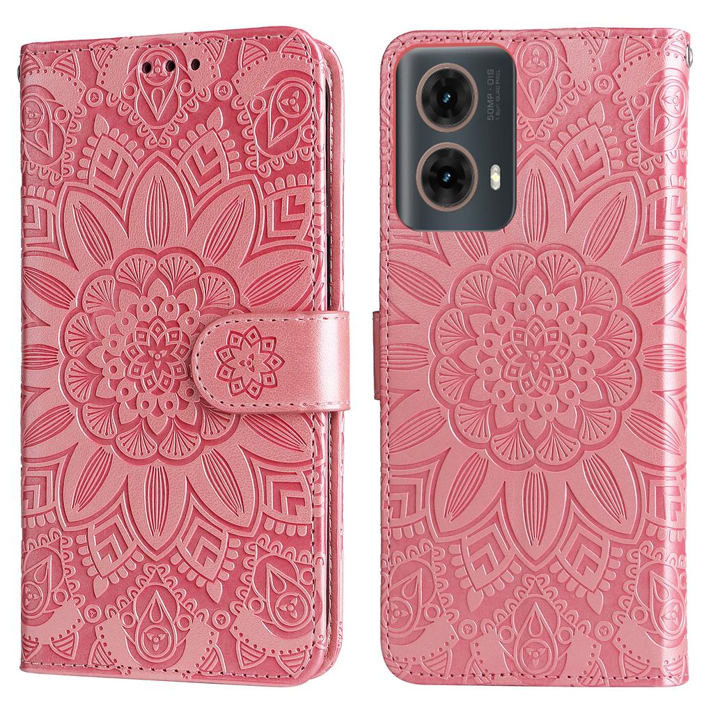 For Motorola Moto G85 5G/S50 Neo 5G Case Sunflower Imprint Leather Wallet Phone Cover