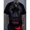 Mode Löwe 3D Gedrucktes Herren T-Shirt Lässiges schnelltrocknendes T-Shirt Tier Muster Oberteil Kurzarm Übergröße Herrenkleidung Streetwear