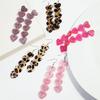 New Leopard 6-Hearts Acrylic Long Dangle Earrings for Women Pink Glitter Love Hanging Earring Jewelry Valentine's Day Gifts