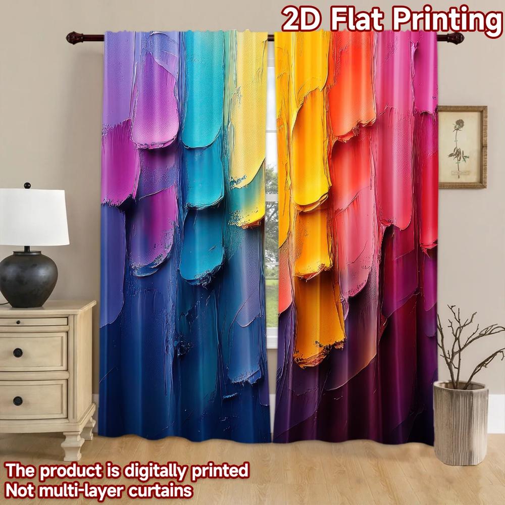 2D flat Photography Backdrop Scene Tapestry Colorful Strokes 100% Polyester Family Party Perfect for Suitable for patio and