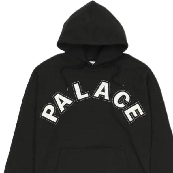 Palace FW22 Cut Out Hooded Sweatshirt With Embroidered Logo Print Men Hoodies Black P21CS229