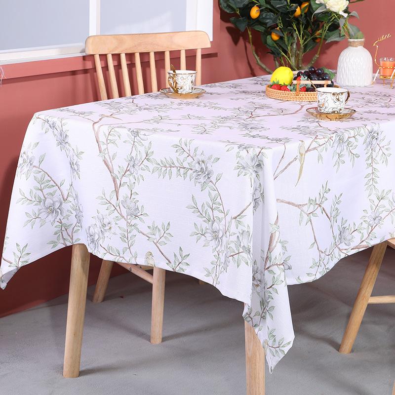Small Fresh Tablecloth Plant Flower Tablecloth Household Rectangular Cotton And Linen Table Cloth Cover Cloth