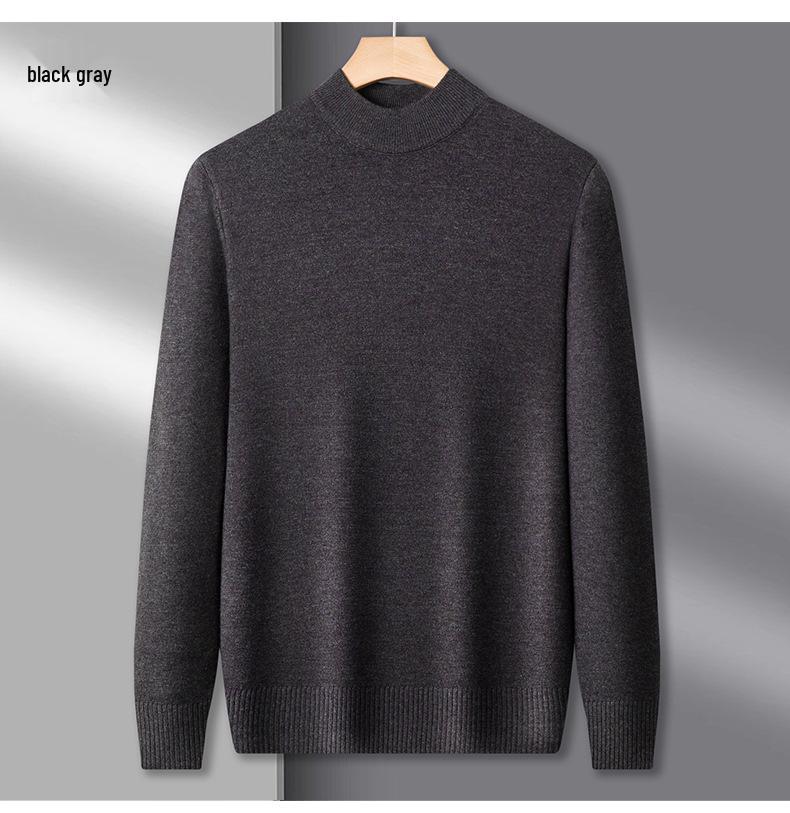 Men's Half-High Collar Thick Knit Sweater - Autumn/Winter Velvet Business Layer