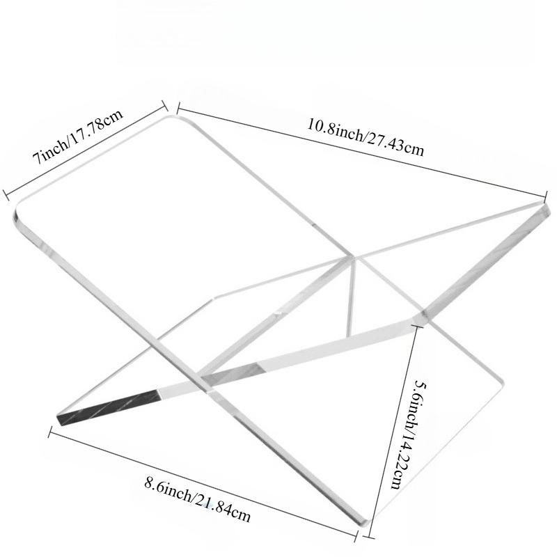 

1pcs Acrylic Reading Book Stand Book Display Tray Desk Organizer Shelf Transparent Desktop Storage Display Rack for Home Office прозорий