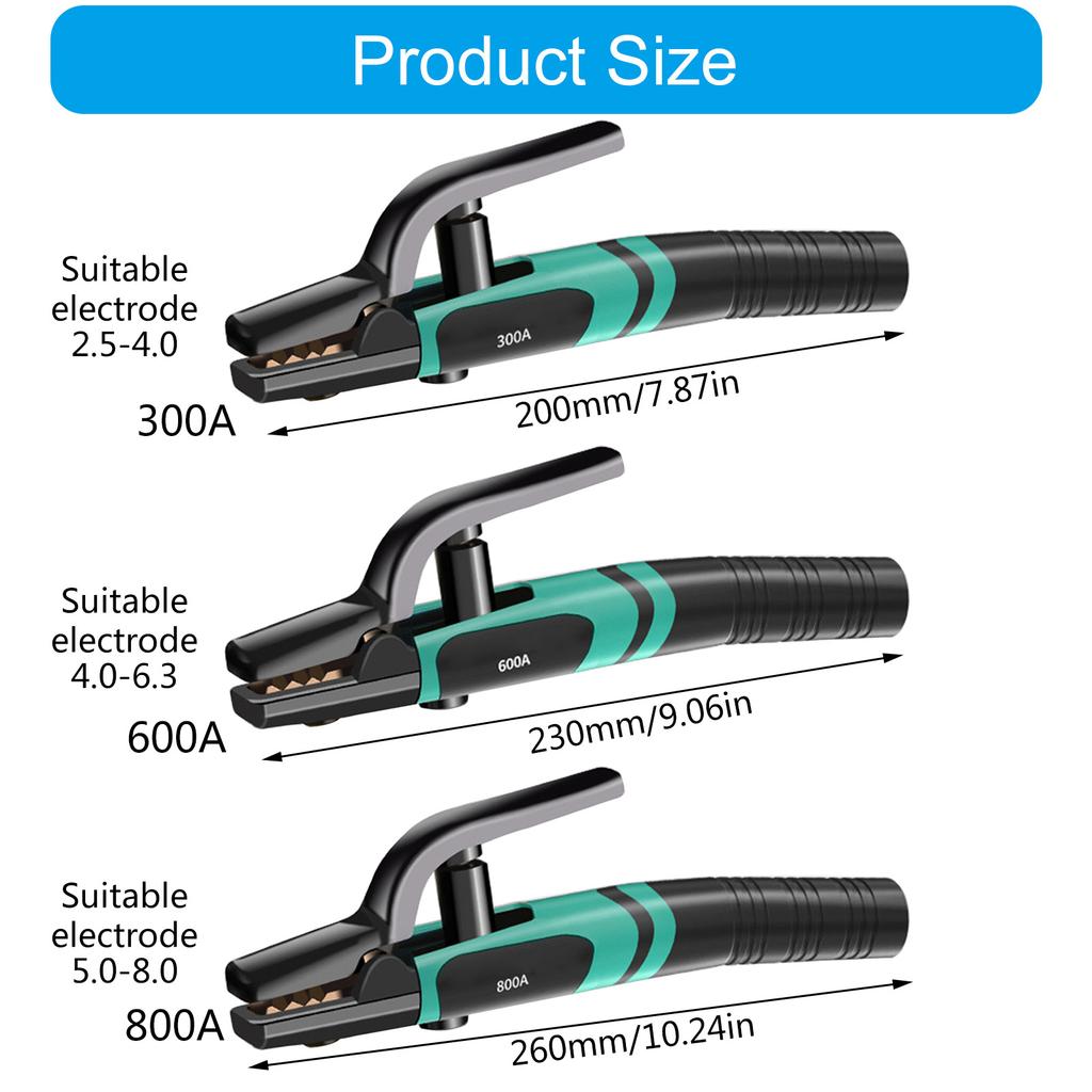 Welding Electrode Holder 300A/600A/800A Heavy Duty Jaw Holding Plier Electrode Clamp Welding Machine Welder Tool