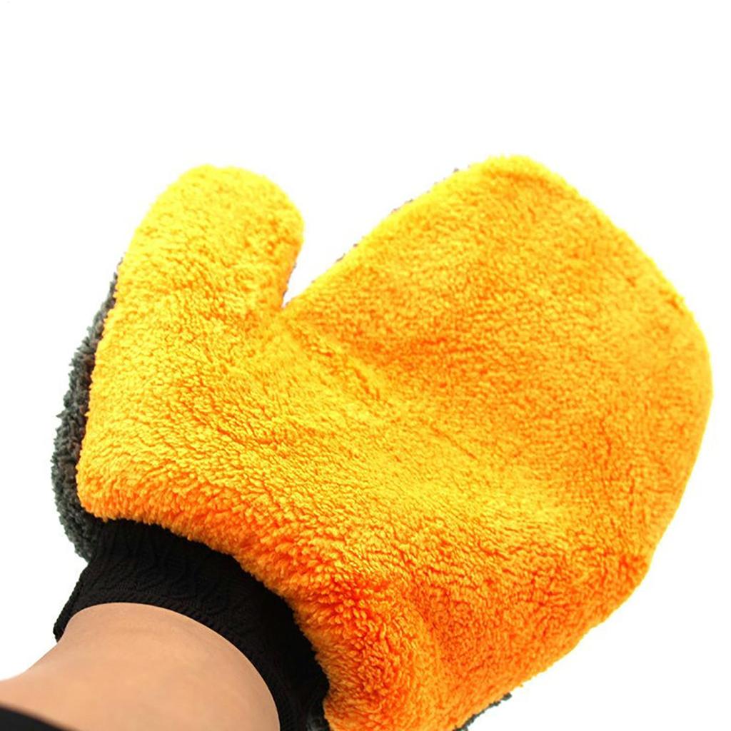 Car Wash Gloves Scratch Free Car Gloves Reusable Wash Mitt Strong Water Absorption Double-Sided Drying Mitt Car Detailing