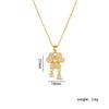 Elegant Hollow Flower with Zircon Pendant Necklace Stainless Steel Chain Jewelry Gifts for Women Teen Girls