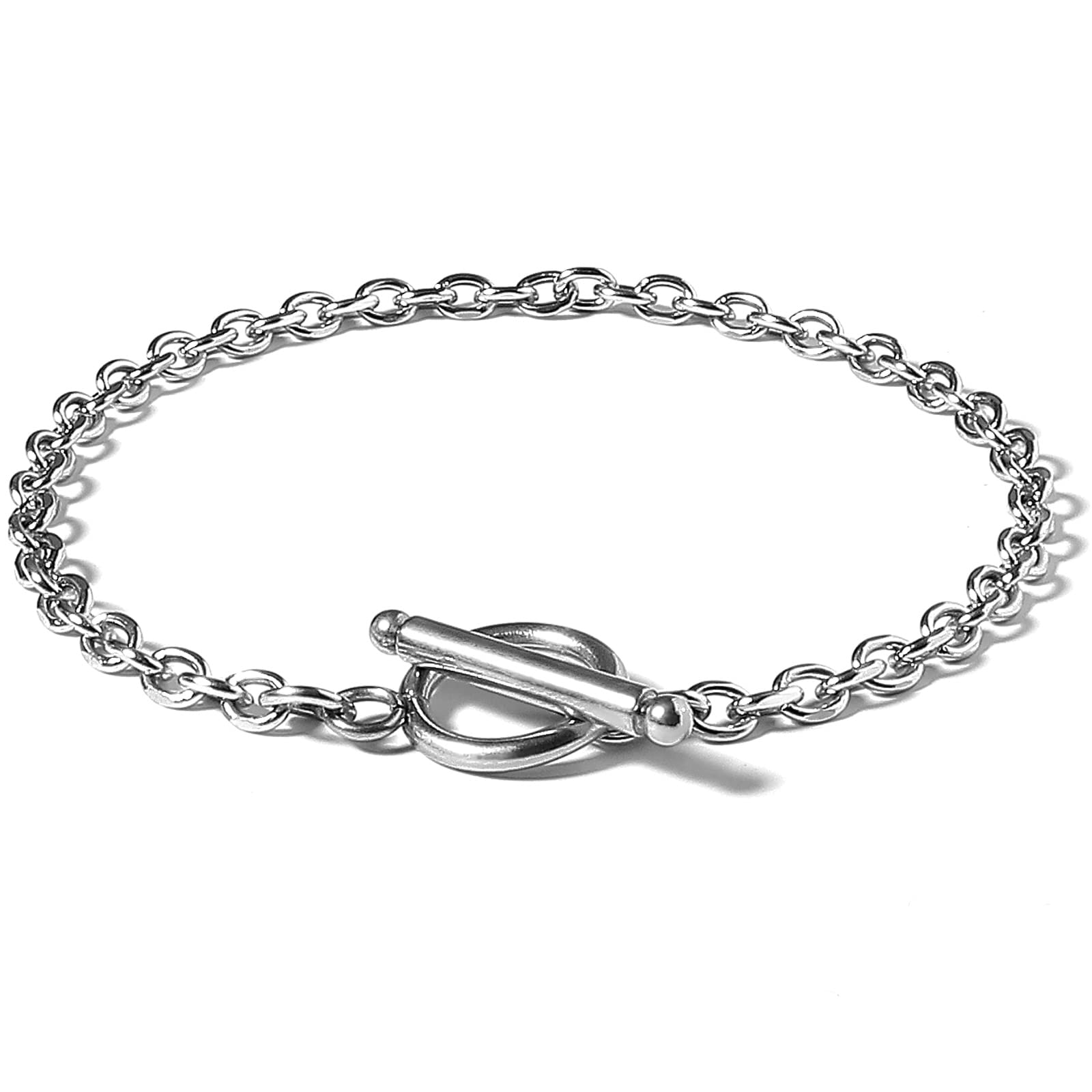 

CLASSIC by an active Metal 316L surgical stainless steel mantel chain bracelet silver thickness 4mm chain total length [THE TOKYO] [Supervised срібний