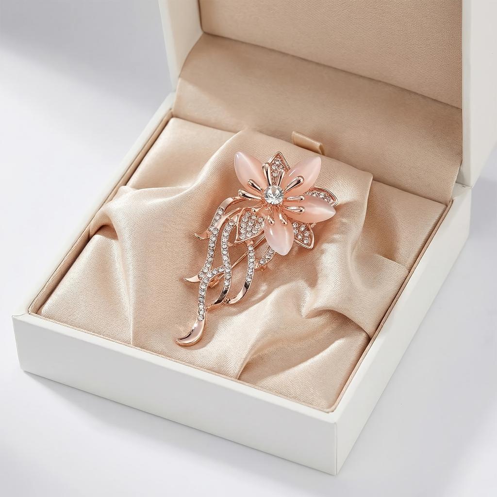 Flower Brooch Pin for Women - Elegant Scarf Clasp Brooch Jewelry Accessory