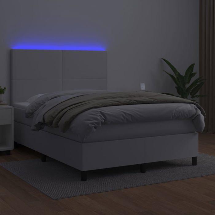 Maison Exclusive - Bettlattenrost mit Matratze und LED Weiß 140x200 cm
