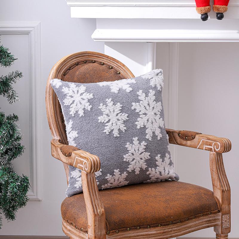 Simple Christmas Snowflake Pillow Creative Pillow Cover Holiday Living Room Bedside Pillow Set Accessories