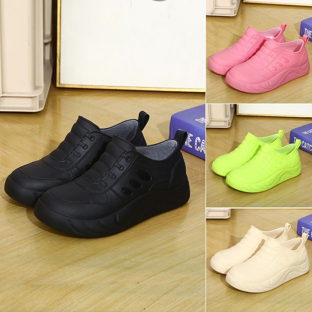 Women's Lightweight Korean Style Low-Top Waterproof Rain Boots with Hidden Heel - Non-Slip, Wear-Resistant, All-Season Outdoor Footwear