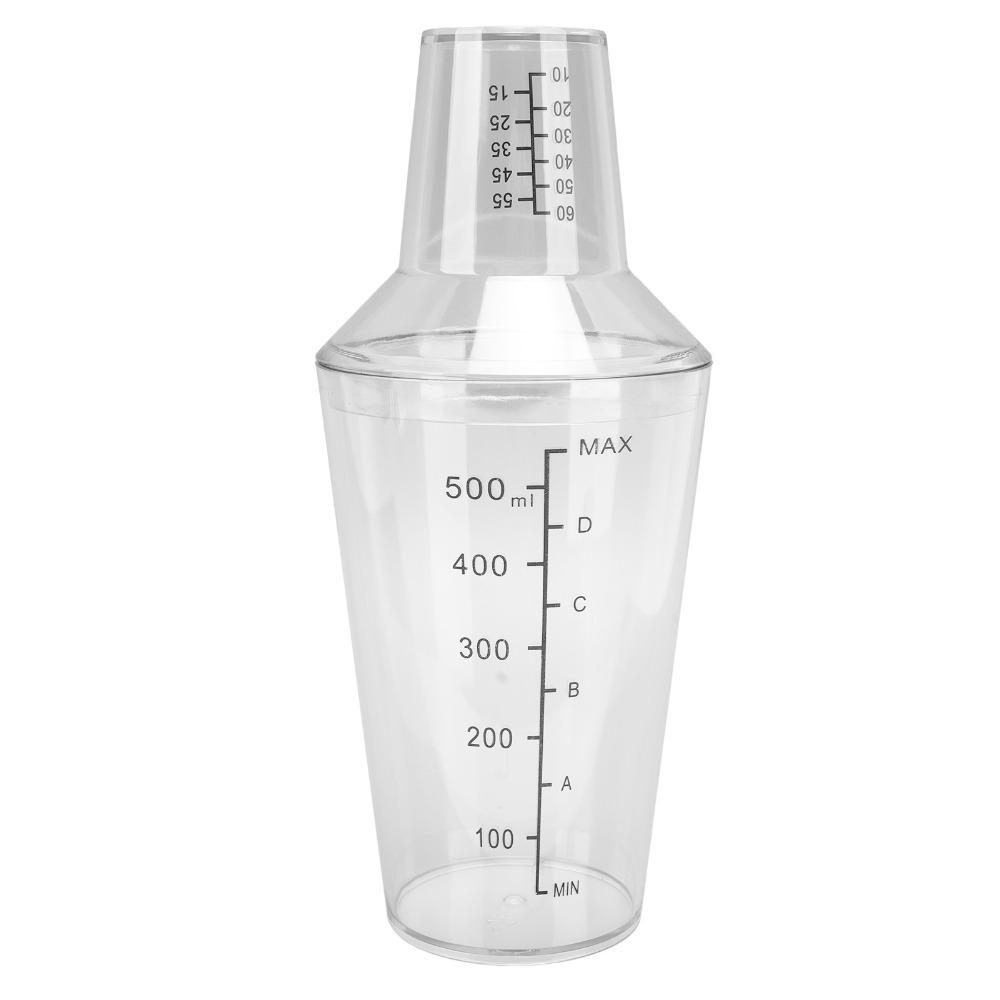 Scale Markings Cocktail Shaker Set Clear Plastic Measuring Jigger Set Drink Mixer Shaker Bar