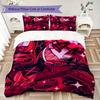 Hazbin Hotel Muster Bettwäsche Steppset Bettbezug Kissenbezug Heimdekoration Geburtstagsgeschenk (1 * Bettbezug + 2 * Kissenbezug ohne Füllung)32