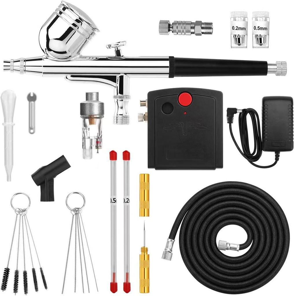 WZ100 Model Airbrush Compressor Set - Mini Plug-in Turtle Pump for Car, Furniture, and Model Touch-ups.