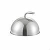 Restaurant Plate Cloche AntiScald Handle Stainless Steel Food Dome Mirror Shiny Metal