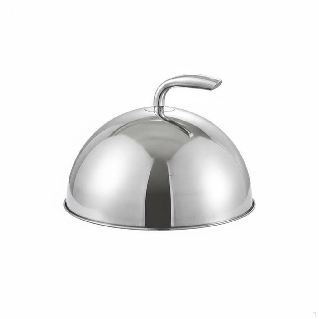 Restaurant Plate Cloche AntiScald Handle Stainless Steel Food Dome Mirror Shiny Metal
