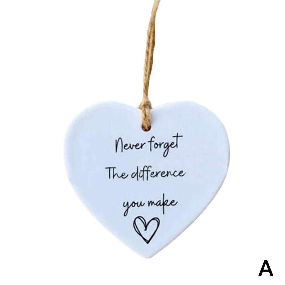 Thank You Gift, Appreciation Gift, Acrylic Hanging Heart Plaque Gift, Never Forget the Difference You Make, Plaque Bag