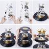 GRULLIN 1PCS 80s 90s Rapper Notorious One 1st Birthday Cupcake Stand Holder, Black Golden Chain Hip Hop Rock The Big One Party Favor Decor Supplies