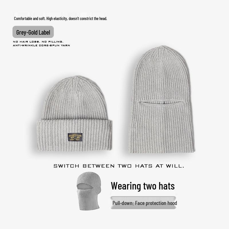 Balaclavă tricotată rezistentă la vânt pentru bărbați: Mască de față caldă pentru ciclism și căciulă de iarnă