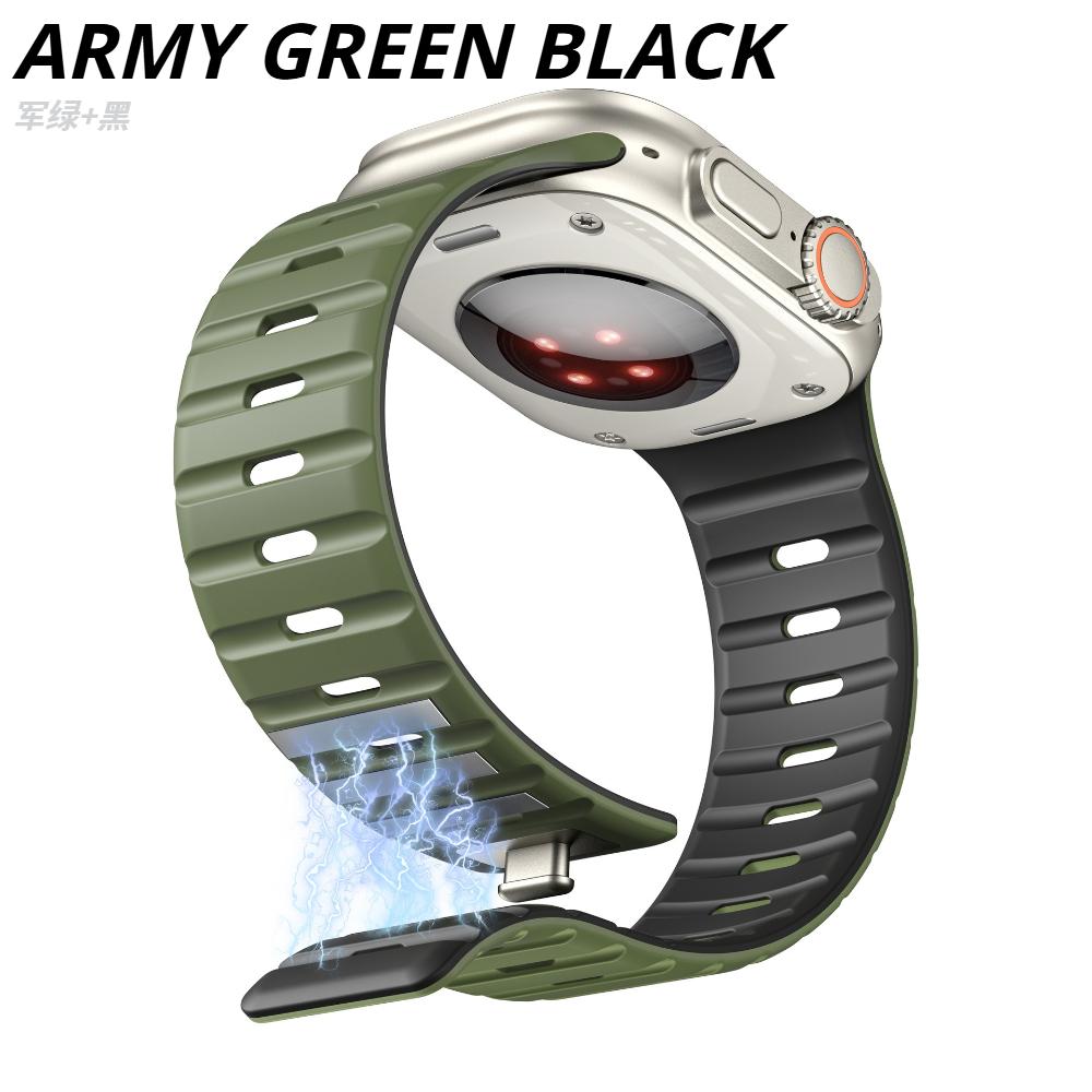 Silicone Strap for Apple Watch Ultra 3/2/1 49mm 11 10 46mm 42mm Magnetic Bracelet Band IWatch 9 8 7 6 5 4 SE 45mm 41mm 44mm 40mm