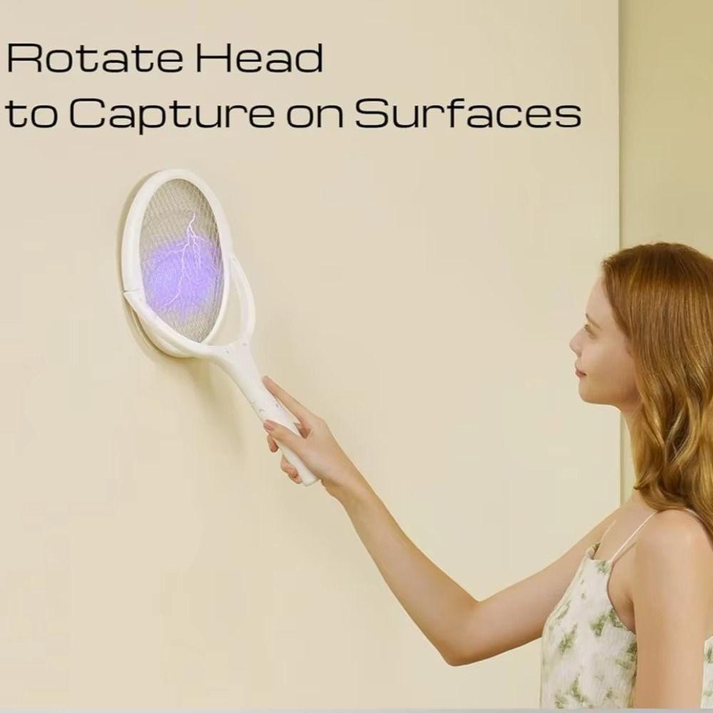 Rechargeable Fly Bug Zapper Multi Angle Adjustment Mosquito Killer Lamp Insect Racket Bedroom