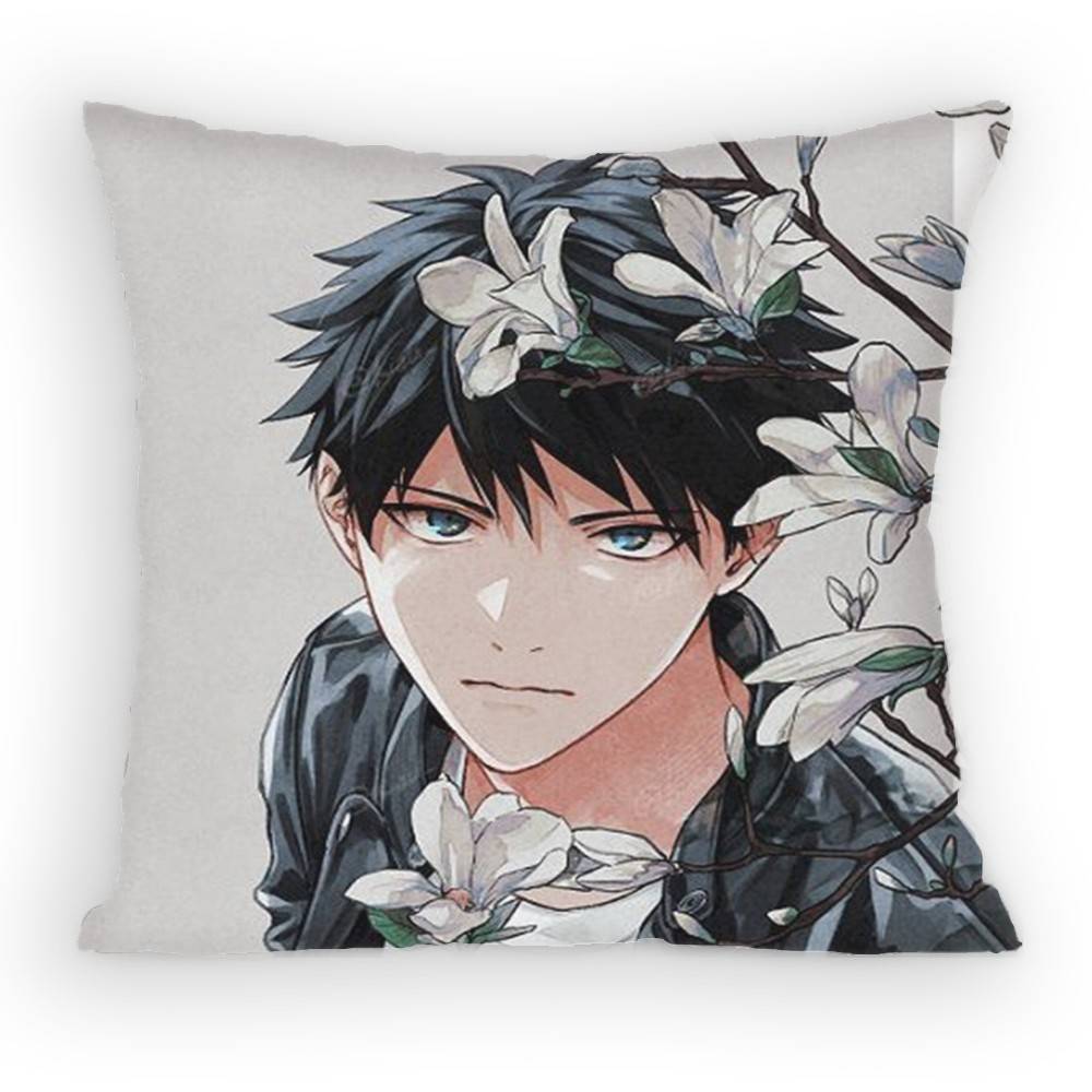 

GGiven BL Anime Ritsuka Mafuyu Sato Pillow Case Sofa Living Room Bedroom Headboard Backrest Cushion Square Cushion Nap Time 30x30 cm