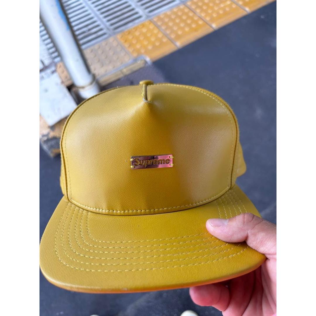 Used Supreme leather cap yellow